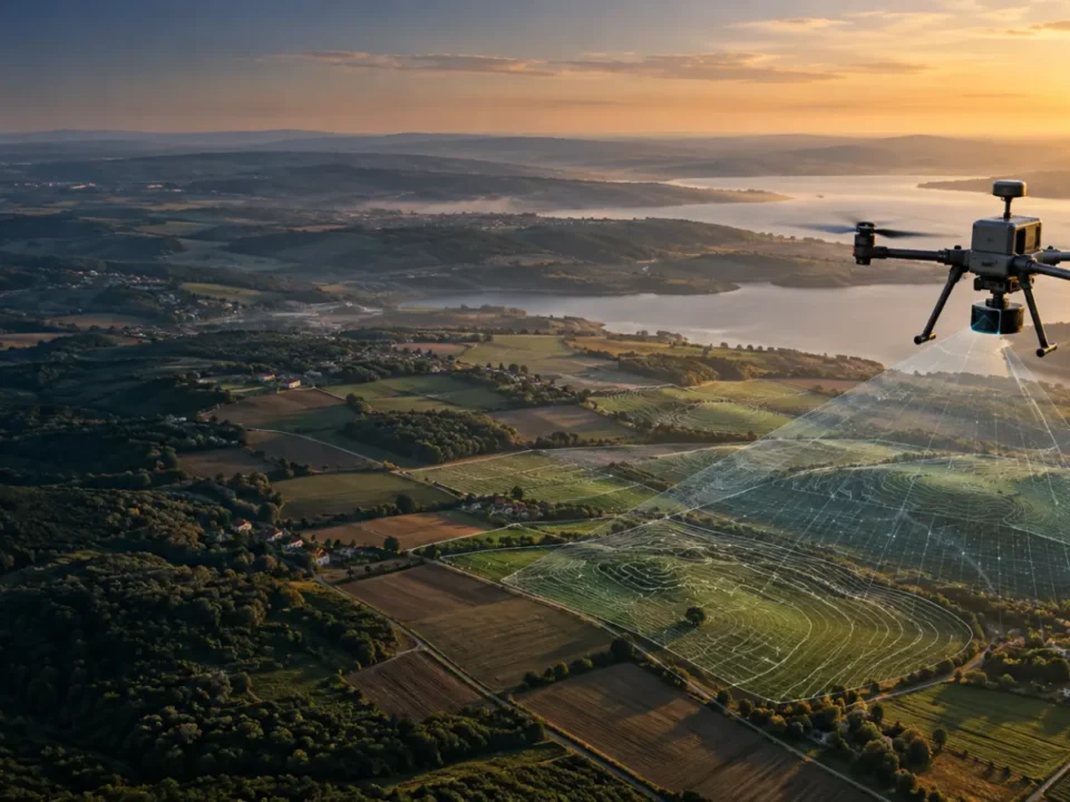 Arnavutköy kırsal arazisinde ortofoto üreten haritalama dronu