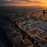 Bahçelievler dönüşüm sahasında ortofoto üreten RTK haritalama dronu