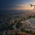 Keçiören eğimli yerleşim dokusu ve açık şantiye yüzeyini kaydeden RTK dron temsili