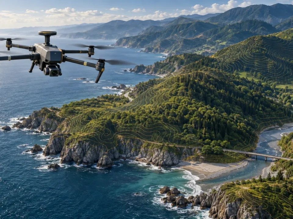Temsilî dar kıyı ve yükselen yamaçta drone haritalama çalışma planı